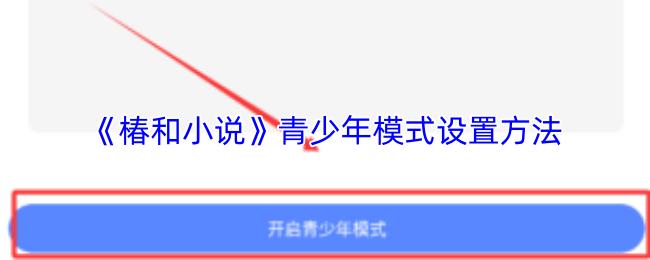椿和小说 青少年模式设置方法
