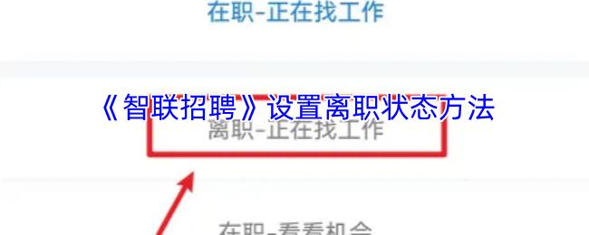 智联招聘 设置离职状态方法