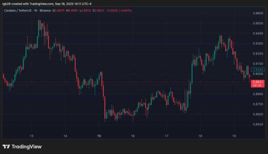 ADA 守住 $0.90 支撑，Hoskinson 称 Cardano 将“颠覆互联网”