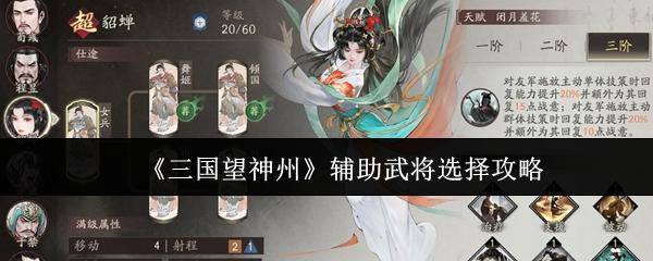 三国望神州 辅助武将选择攻略