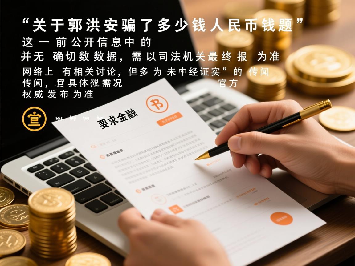 关于郭洪安骗了多少钱人民币这一问题，目前公开信息中并无确切数据，需以司法机关最终通报为准。网络上有相关讨论，但多为未经证实的传闻，具体情况需以官方权威发布为准