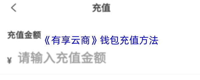 有享云商 钱包充值方法