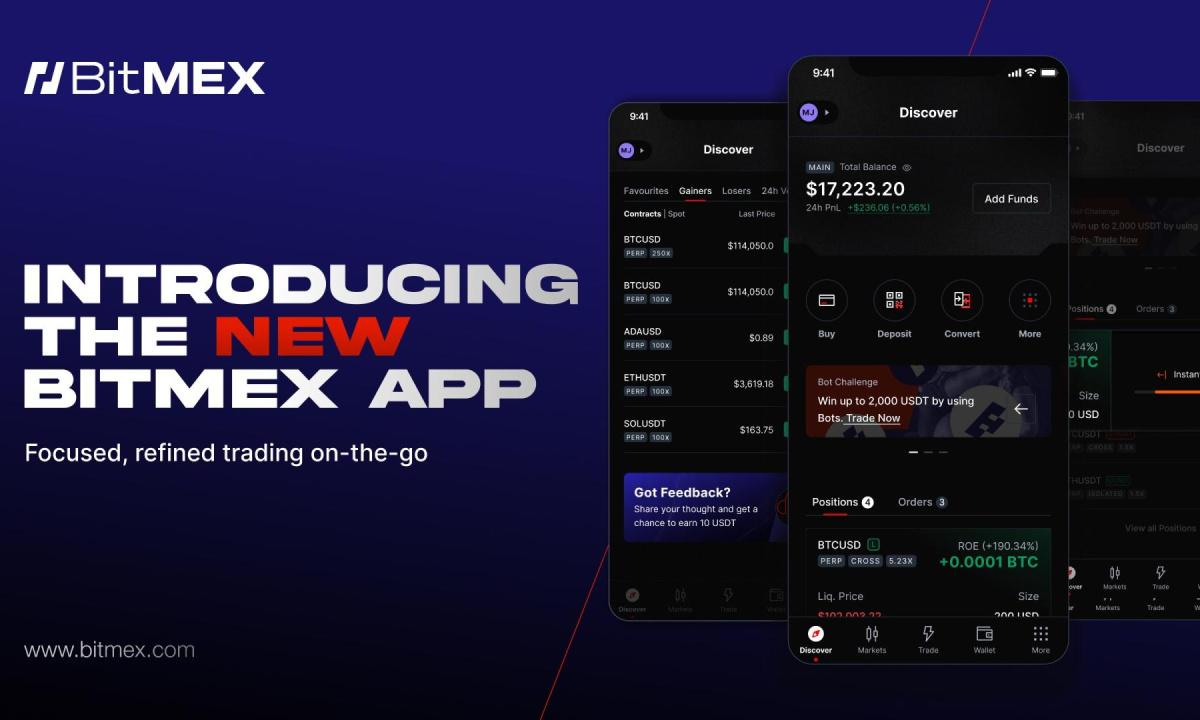 BitMEX推出全新移动交易体验，采用直观的设计和操控方式