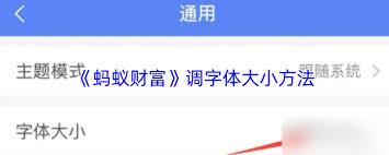 蚂蚁财富如何调整字体大小