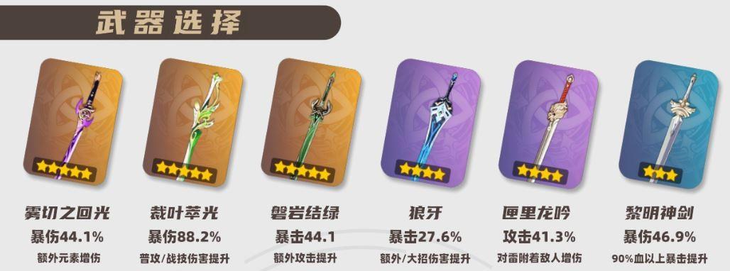 原神2026刻晴武器选择推荐